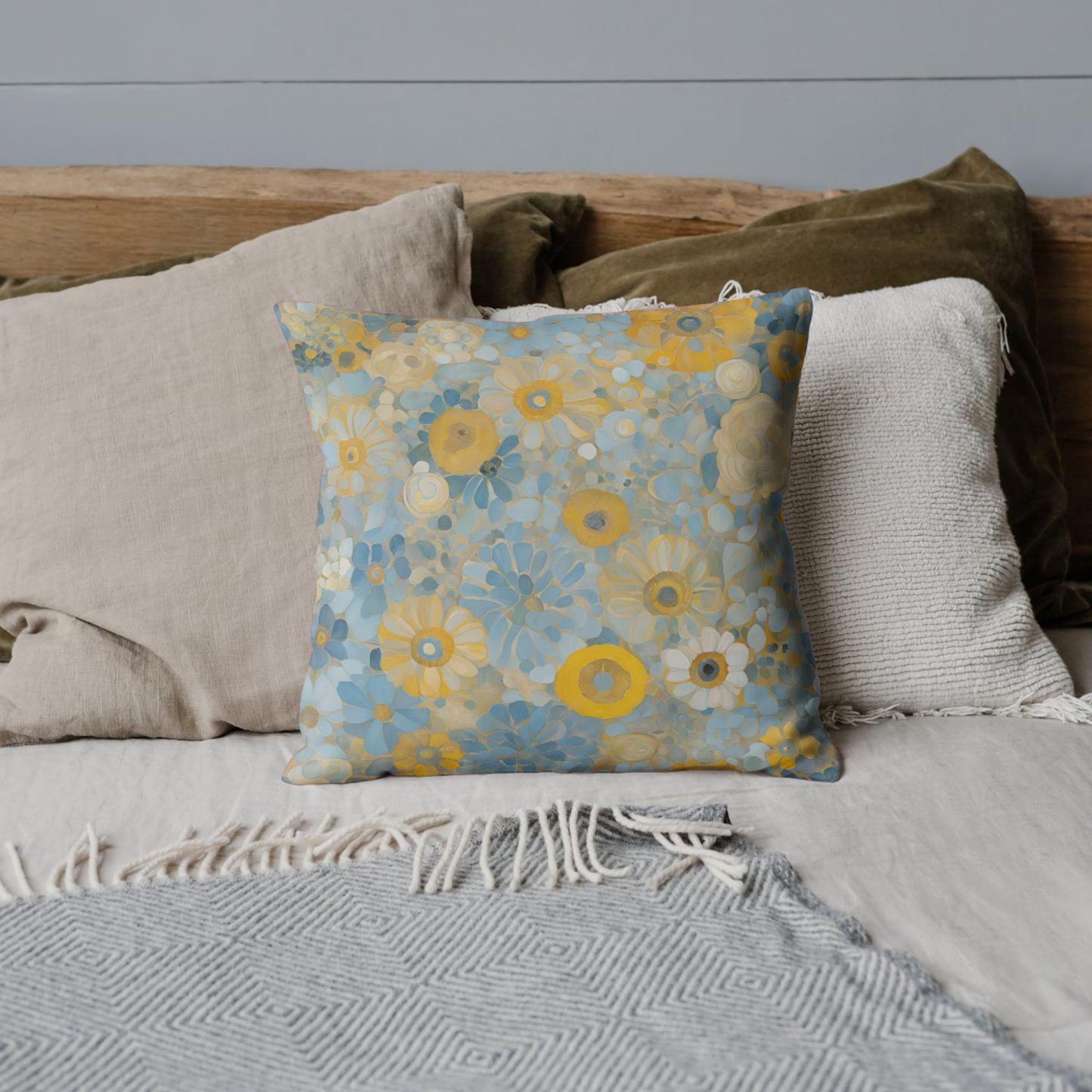 Sarah's Garden Square Poly Canvas Pillowcase