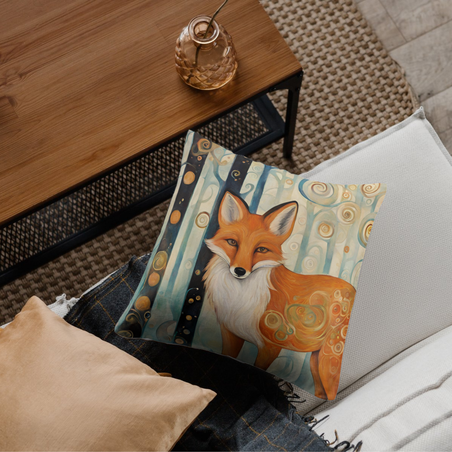 The Fox Square Poly Canvas Pillowcase