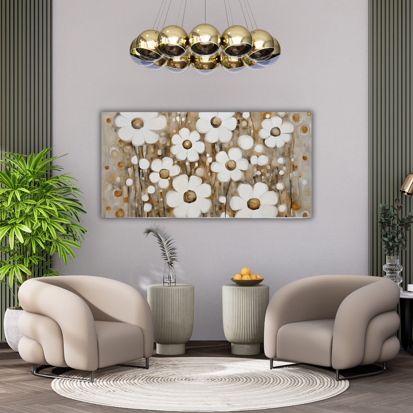 60" x 30" Printed Canvas Fabric Wall Art - No Frame (Made in USA)