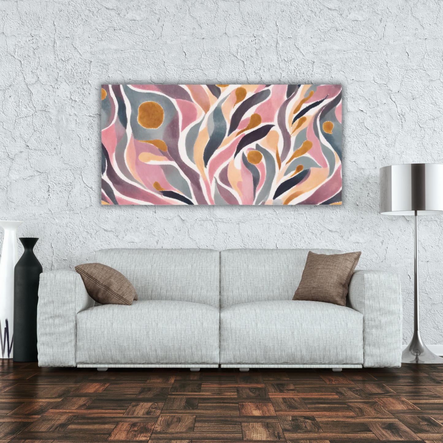 60" x 30" Printed Canvas Fabric Wall Art - No Frame (Made in USA)