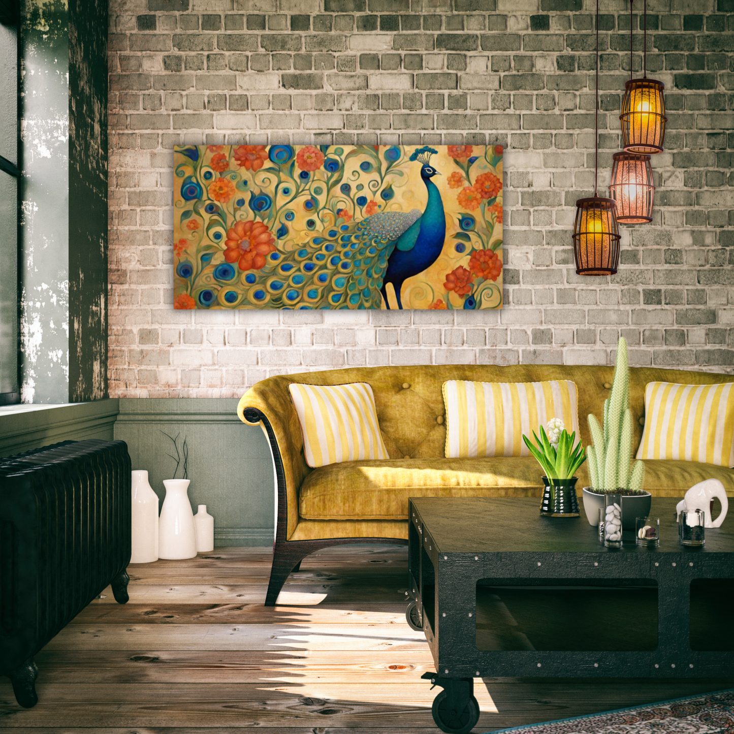 60" x 30" Printed Canvas Fabric Wall Art - No Frame (Made in USA)