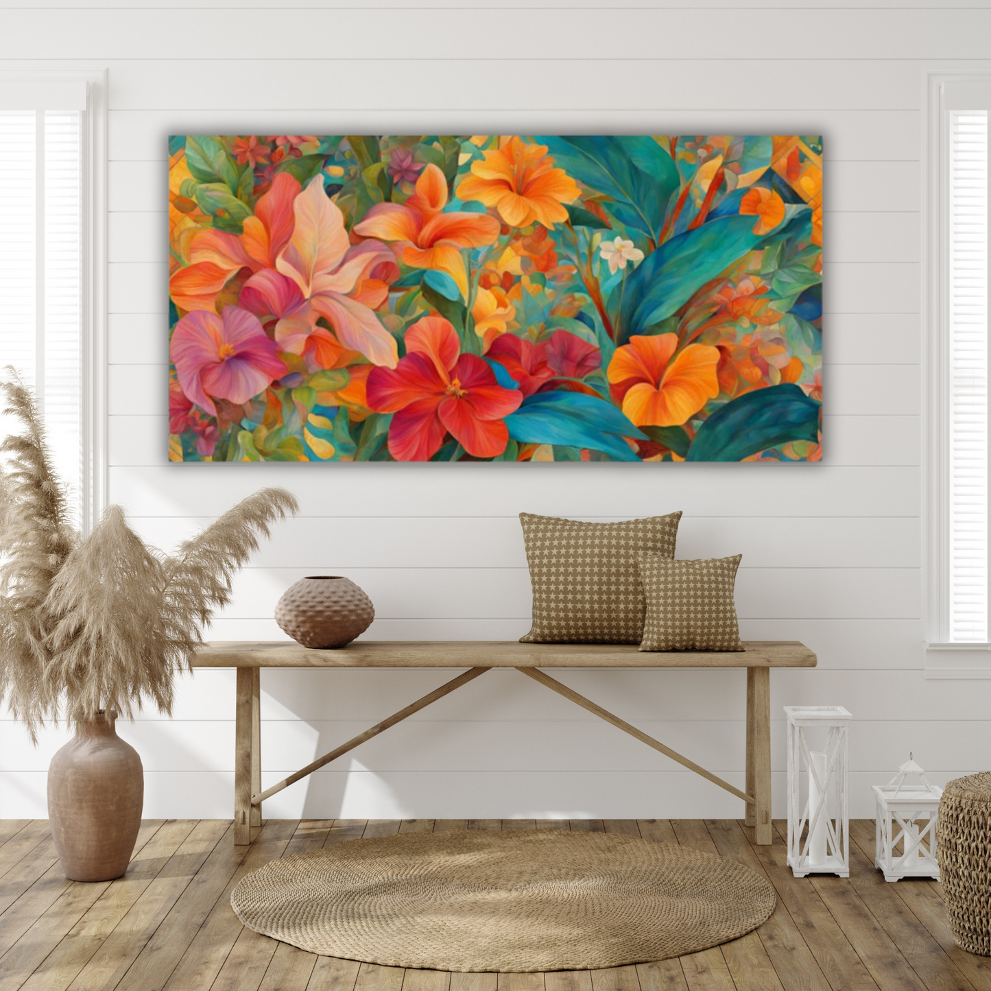 60" x 30" Printed Canvas Fabric Wall Art - No Frame (Made in USA)