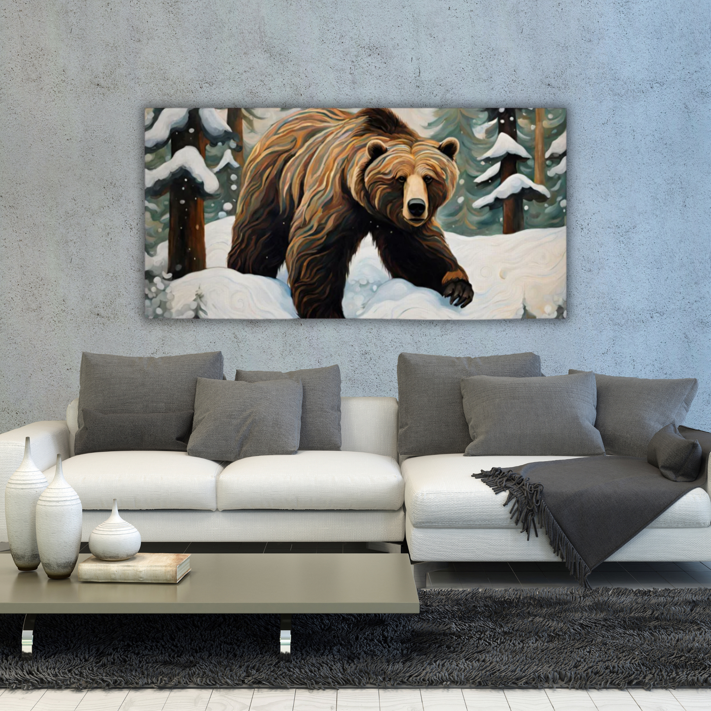 60" x 30" Printed Canvas Fabric Wall Art - No Frame (Made in USA)