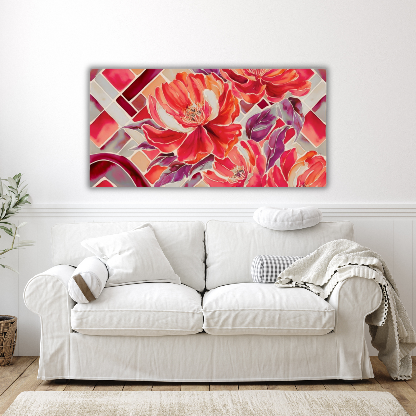 60" x 30" Printed Canvas Fabric Wall Art - No Frame (Made in USA)