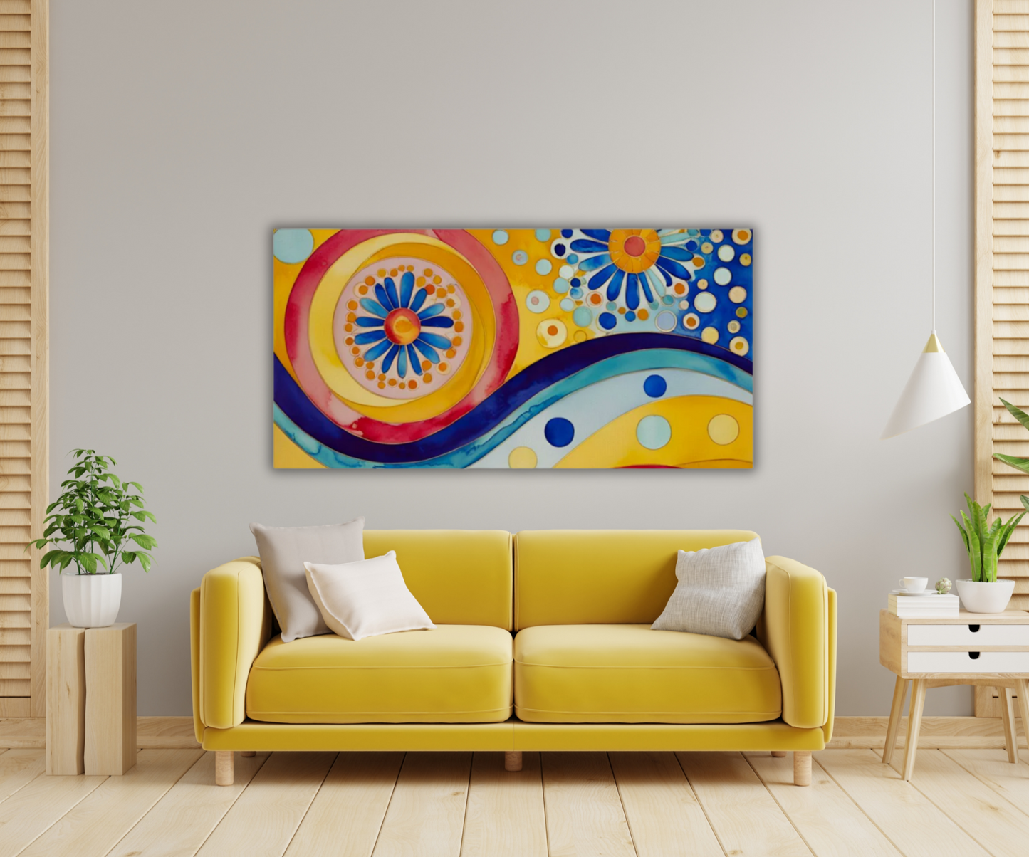 60" x 30" Printed Canvas Fabric Wall Art - No Frame (Made in USA)