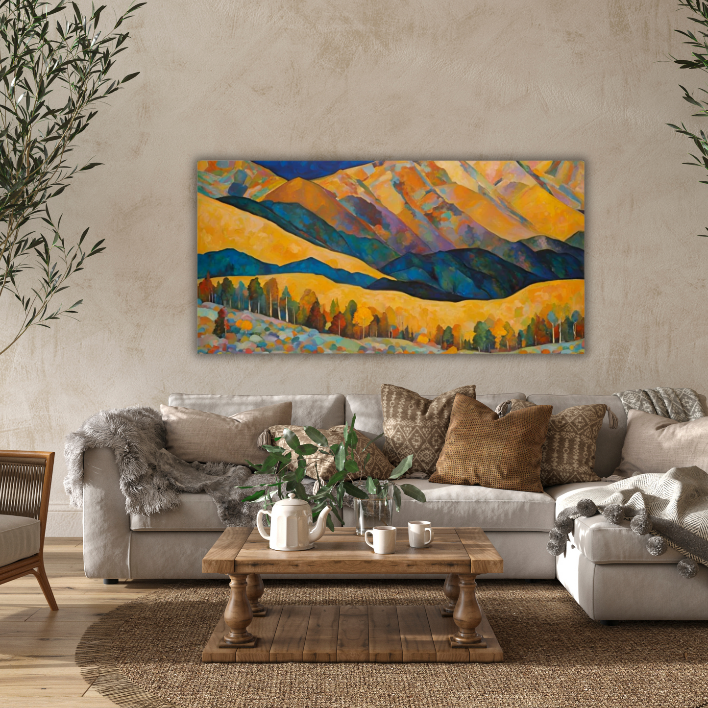 60" x 30" Printed Canvas Fabric Wall Art - No Frame (Made in USA)