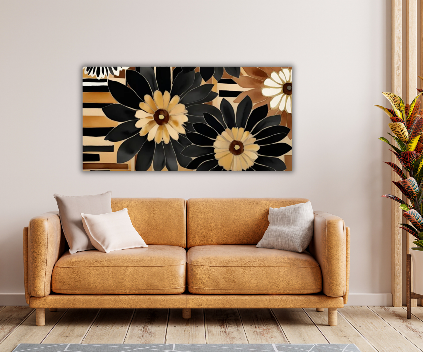 60" x 30" Printed Canvas Fabric Wall Art - No Frame (Made in USA)