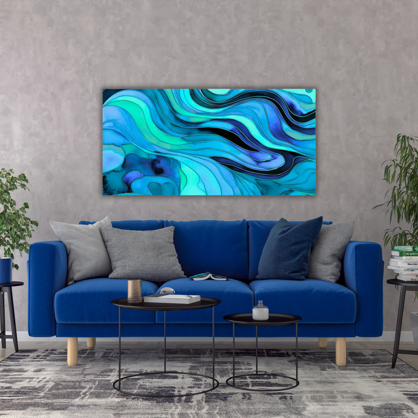 60" x 30" Printed Canvas Fabric Wall Art - No Frame (Made in USA)