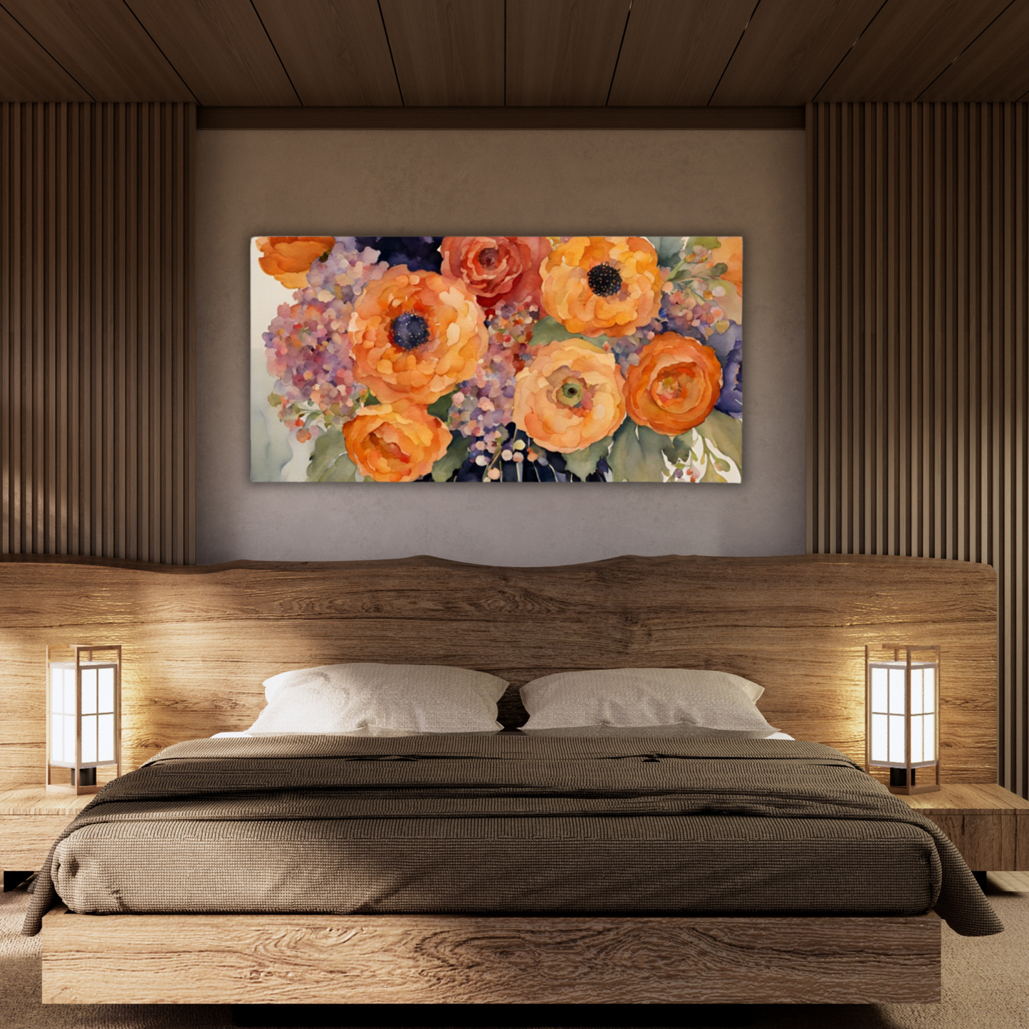 60" x 30" Printed Canvas Fabric Wall Art - No Frame (Made in USA)