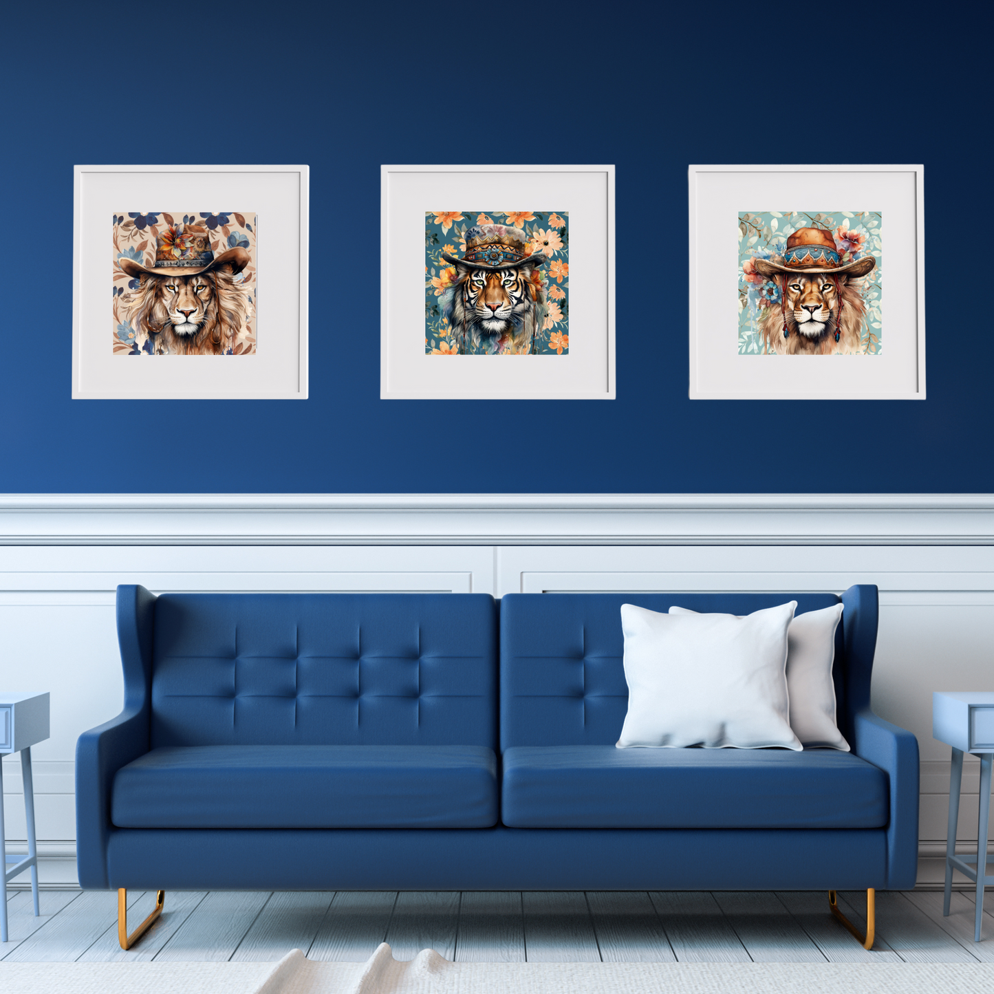 Bodhi Boho Lion in Hat Art Poster