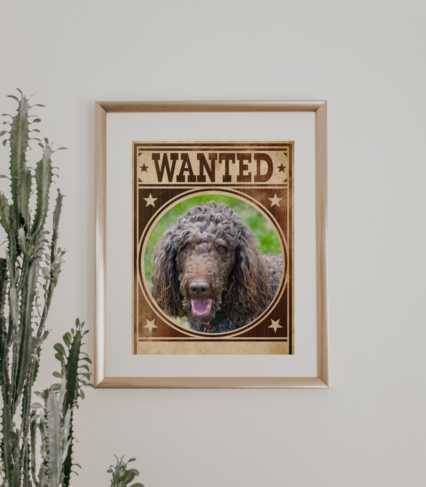 Poodle Mug Shot Wanted Poster