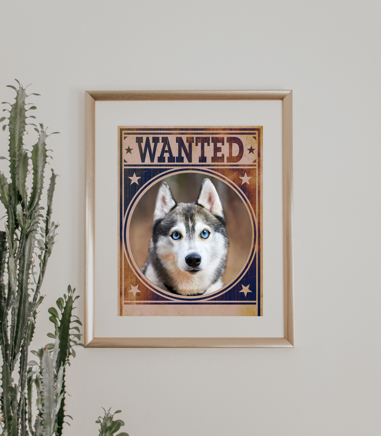 Siberian Husky Mug Shot Wanted Poster