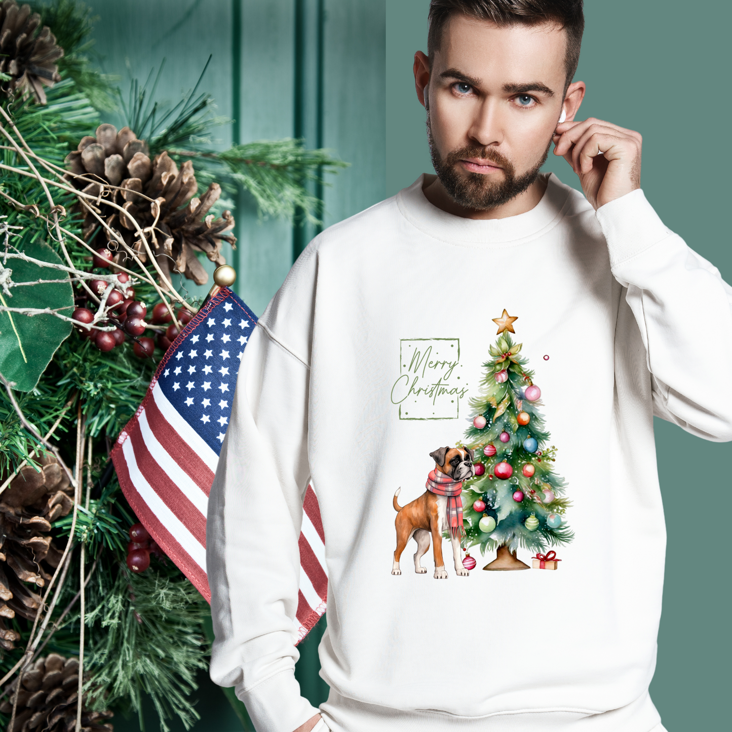 Merry Christmas Boxer Unisex Heavy Blend™ Crewneck Sweatshirt