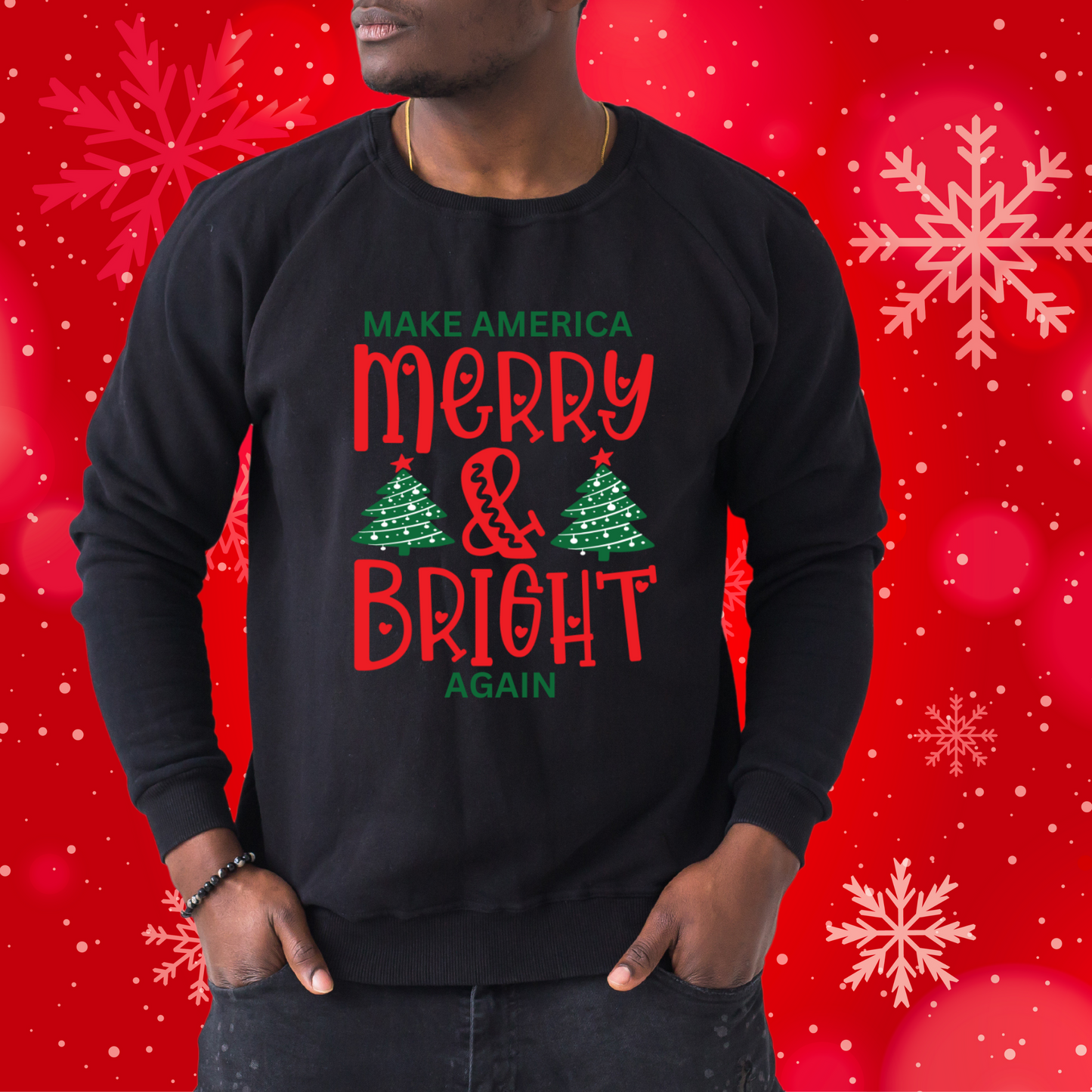 Happy Hearts Make America Merry & Bright Again Unisex Heavy Blend™ Crewneck Sweatshirt