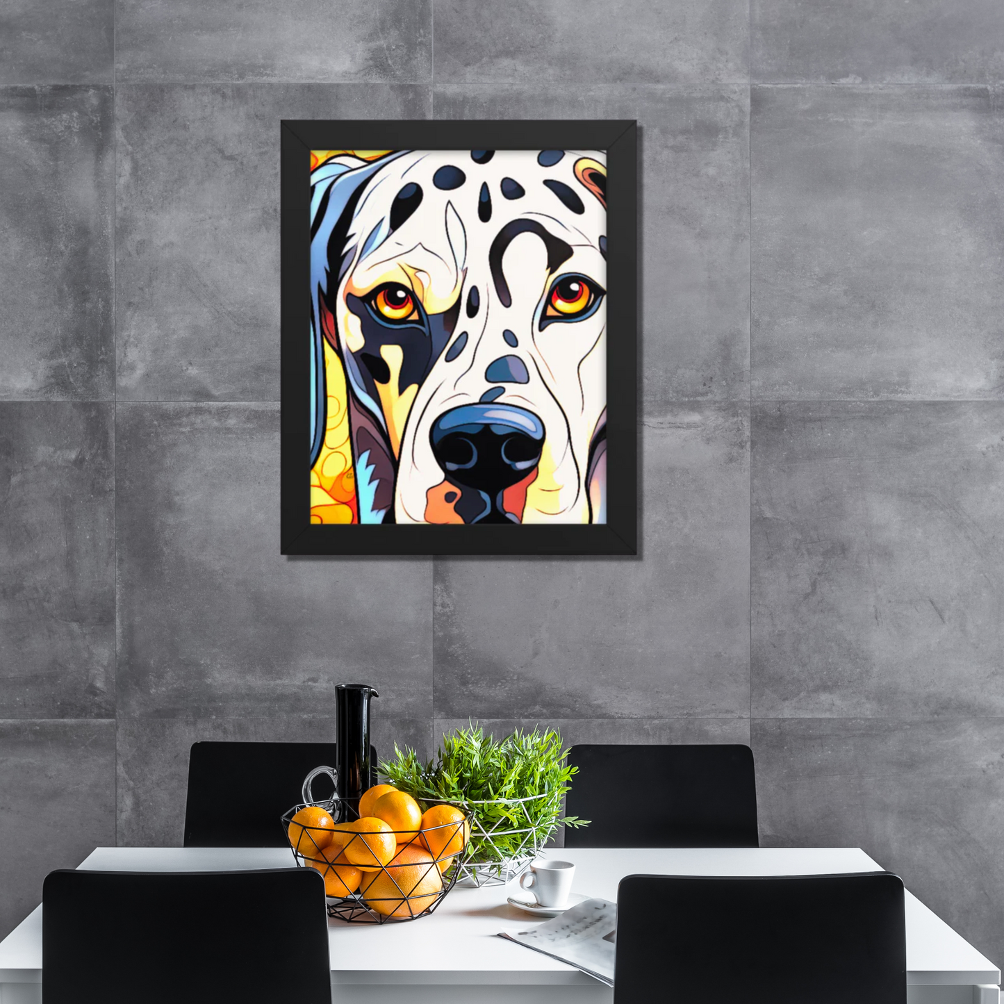 Dalmatian Stained Glass Look Framed poster