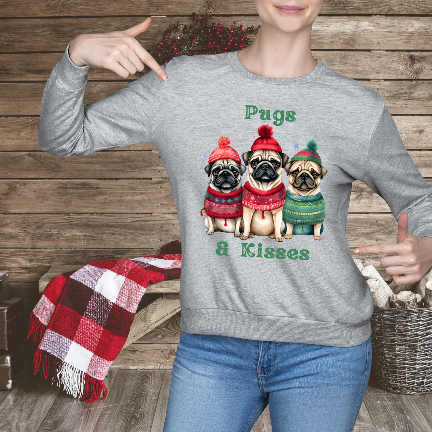 Pug & Kisses Unisex Heavy Blend™ Crewneck Sweatshirt