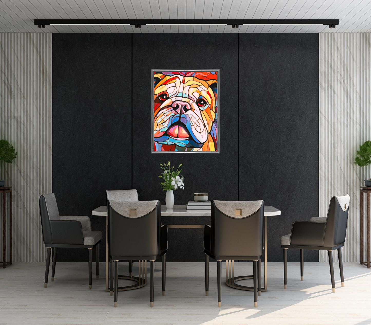 Leroy Bulldog Abstract Poster