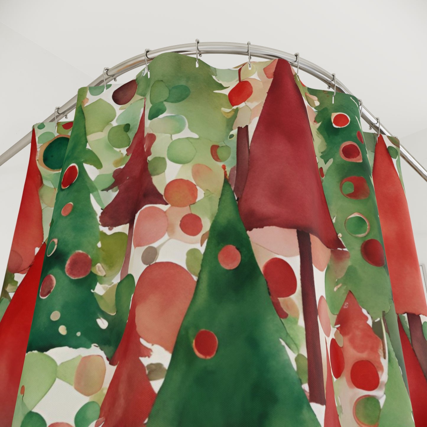 Dots & Trees Polyester Shower Curtain