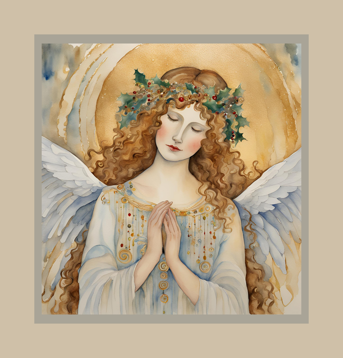 Guardian Angel Polyester Shower Curtain