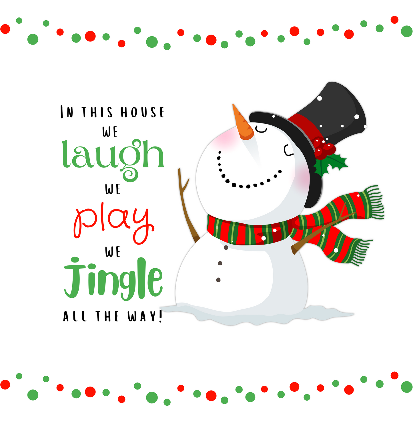 Laugh Play Jingle Snowman Polyester Shower Curtain