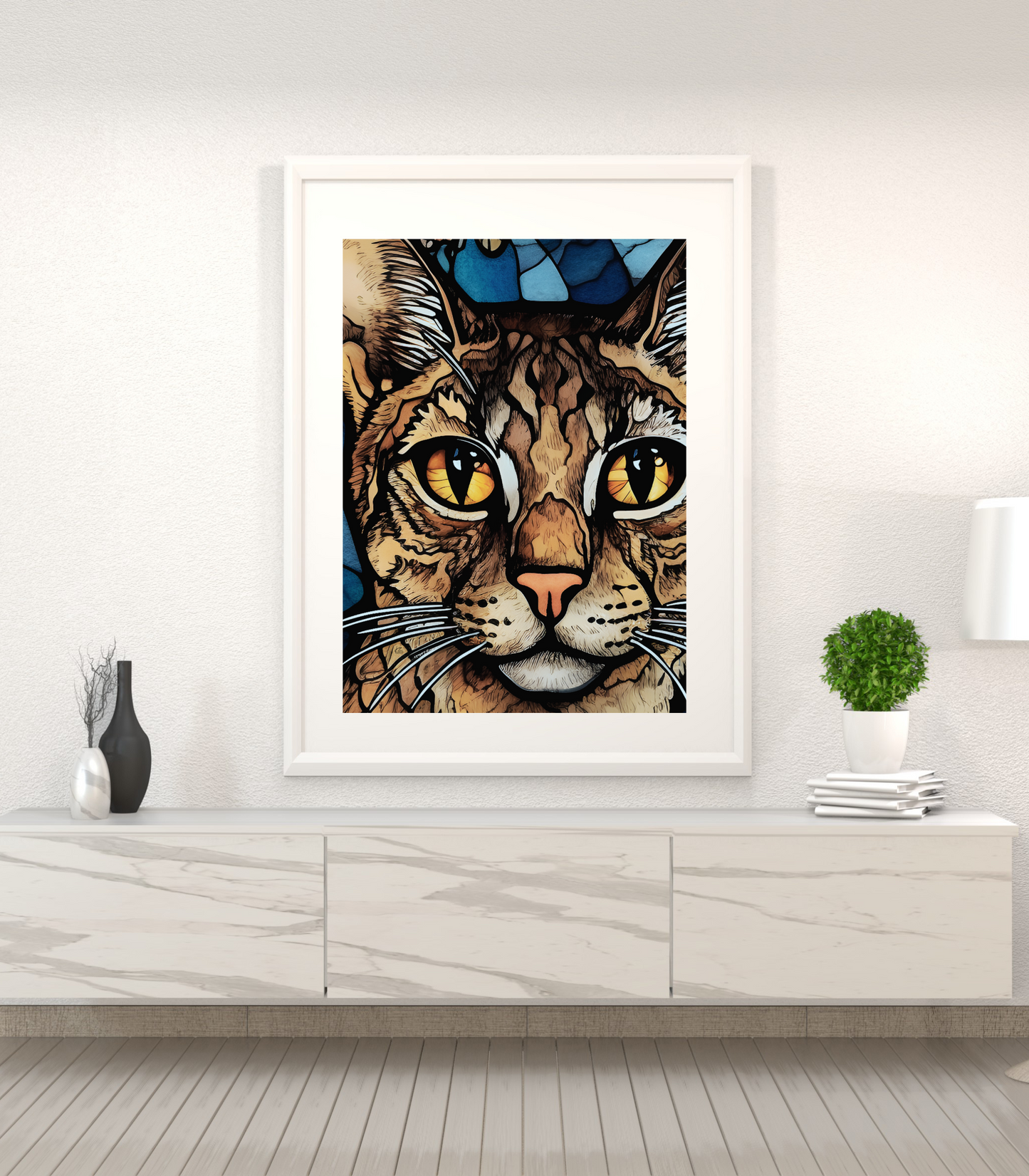 Savannah Cat Abstract Poster