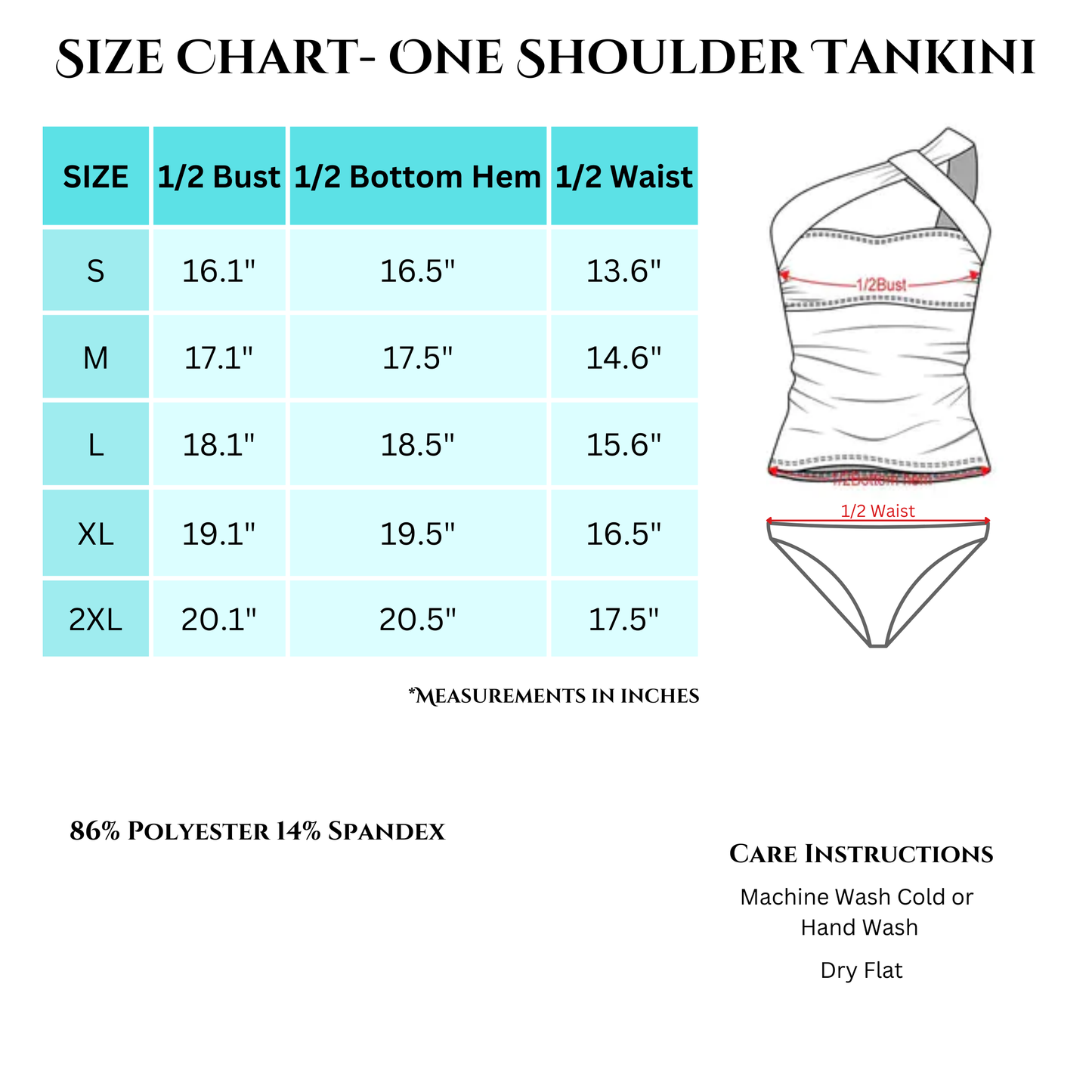 Royal Chain One-Shoulder Two Piece Tankini Swimsuit