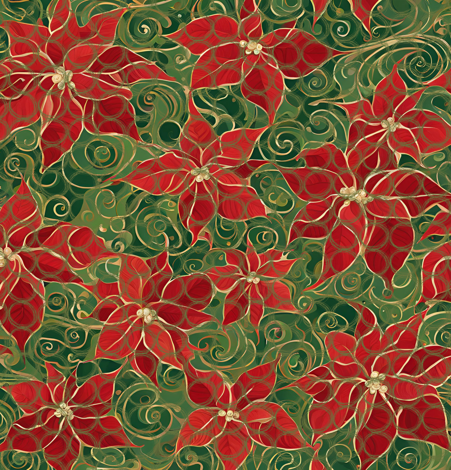 Poinsettias Polyester Shower Curtain