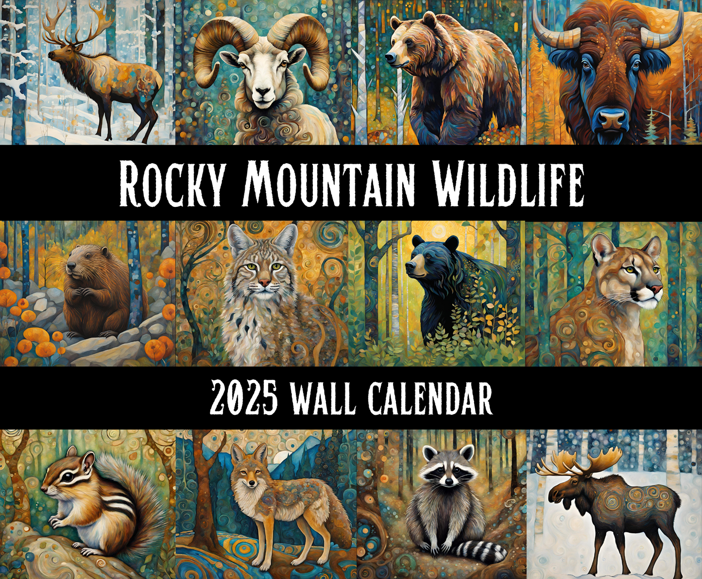 Rocky Mountain Wildlife 14" x 11.5" 2025 Wall Calendar