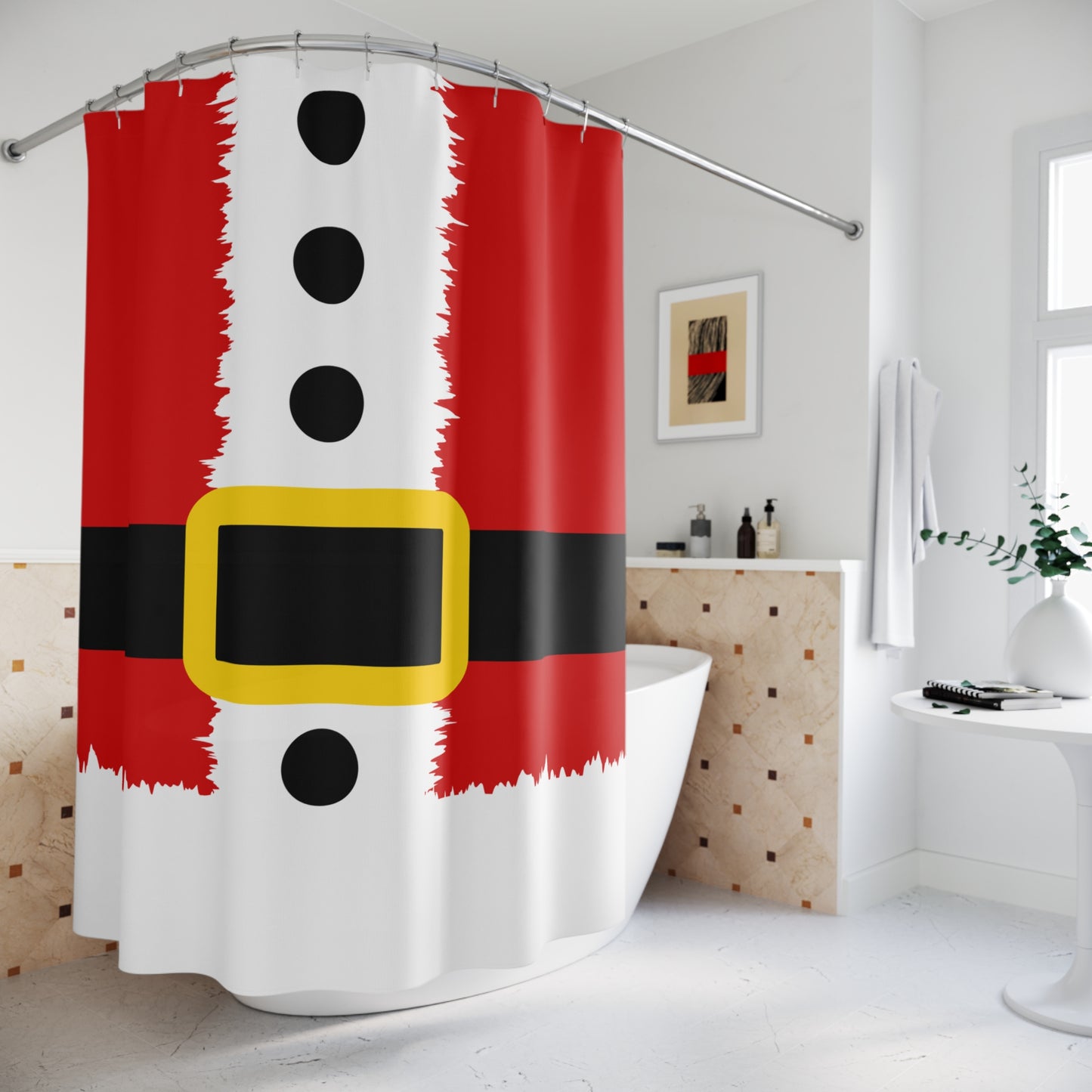 Santa Suit Polyester Shower Curtain