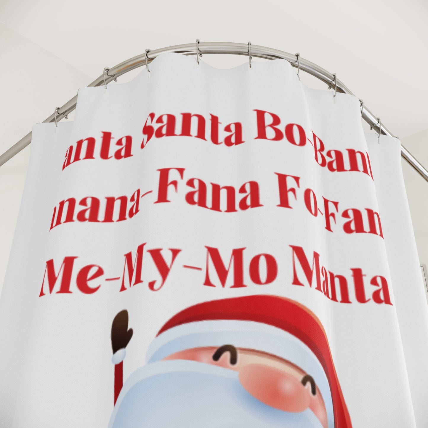 Santa Name Game Polyester Shower Curtain