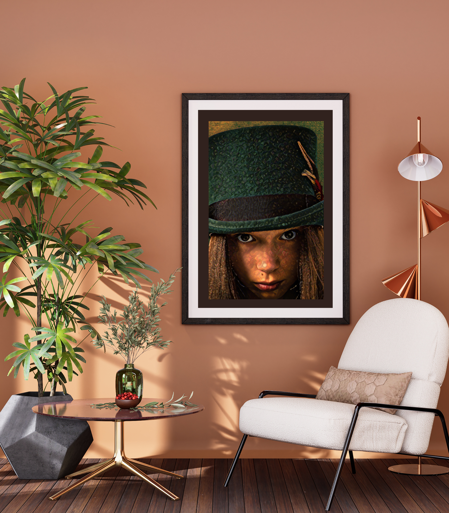 Maeve Girl in Green Top Hat Art Poster