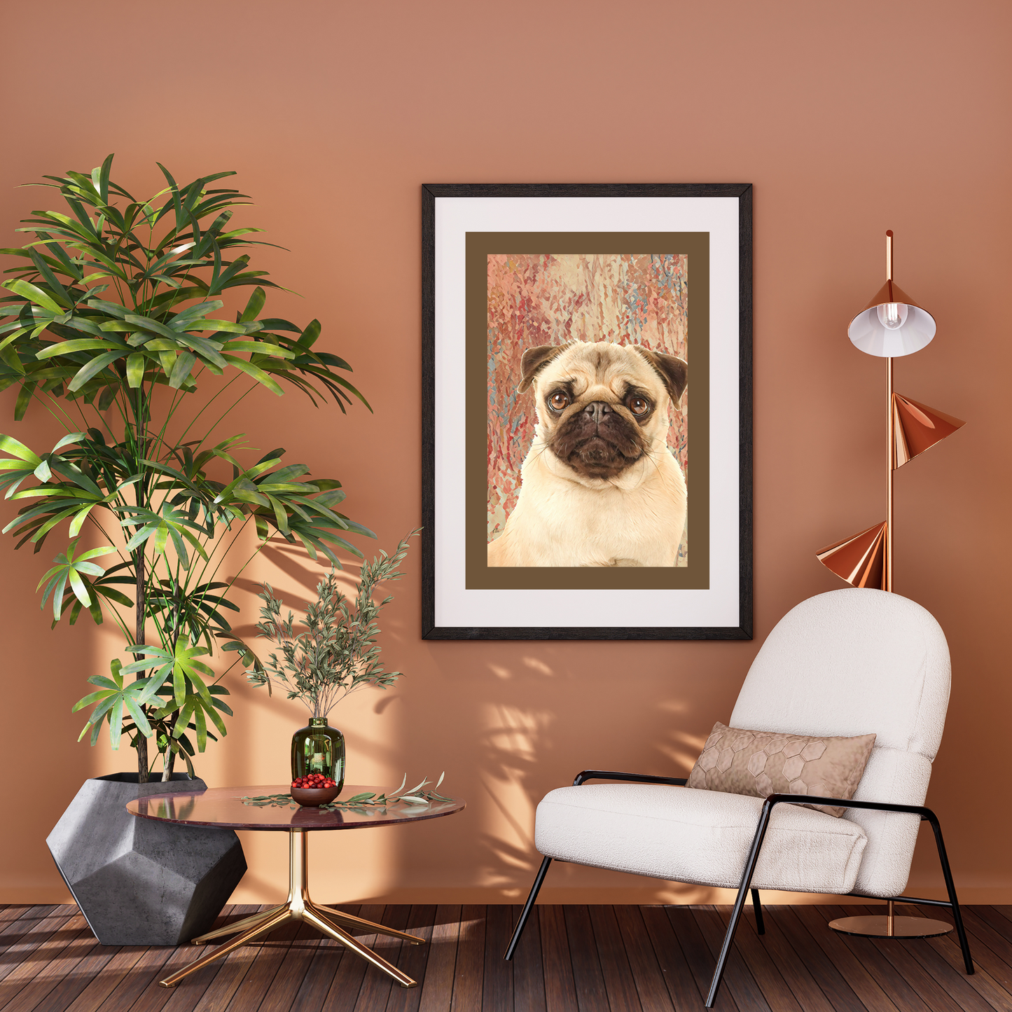 Mug Shot Blonde Pug Art Poster