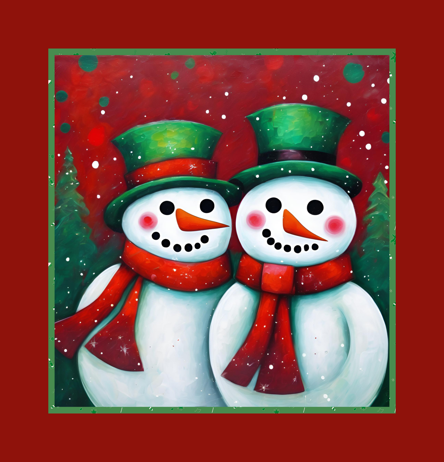 Snowman Couple Polyester Shower Curtain