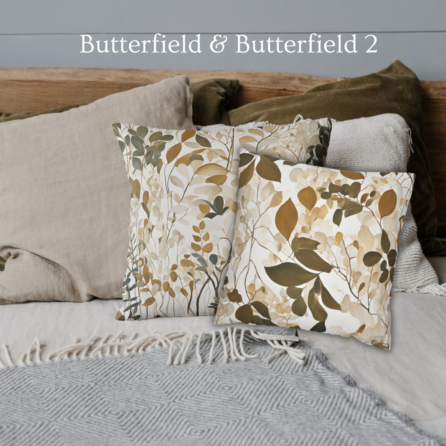 Butterfiled 2 Floral Square Poly Canvas Pillowcase