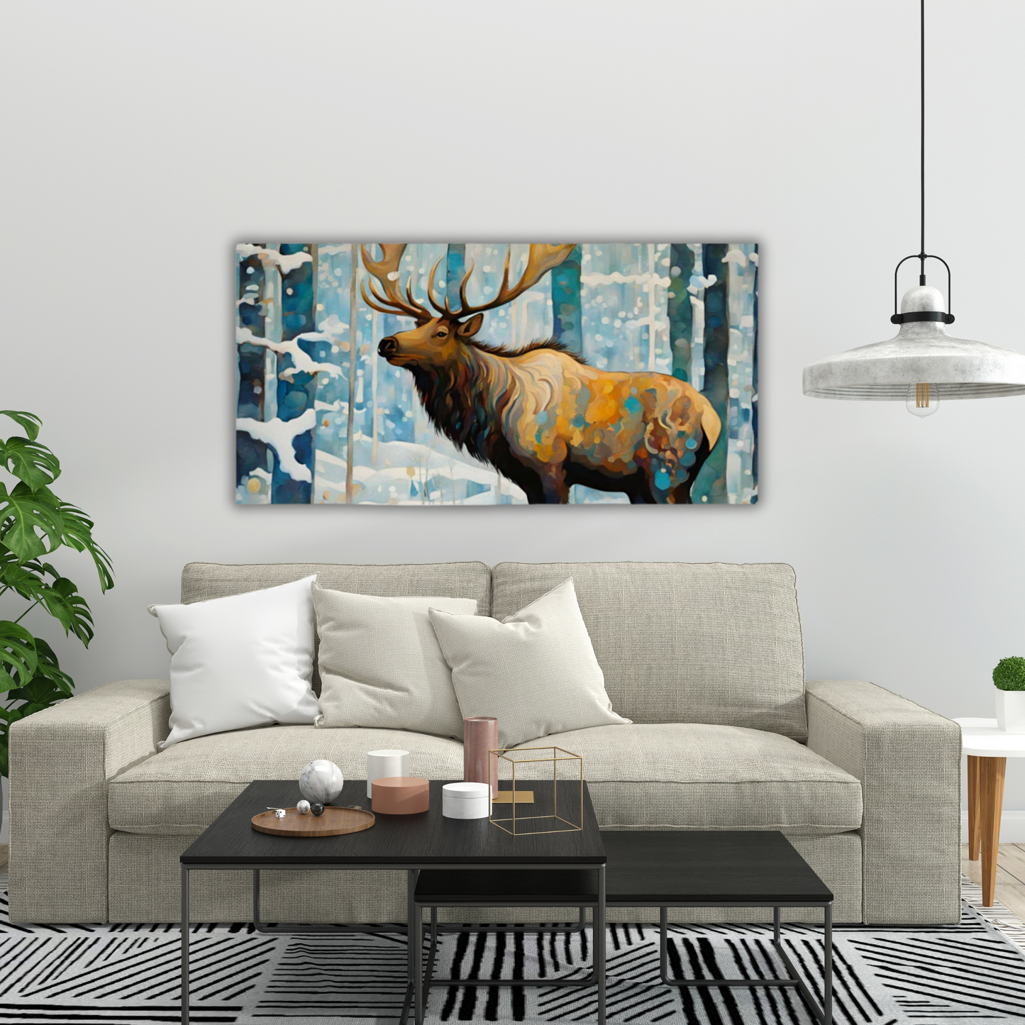 60" x 30" Printed Canvas Fabric Wall Art - No Frame (Made in USA)