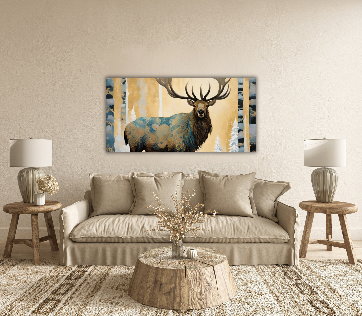 60" x 30" Printed Canvas Fabric Wall Art - No Frame (Made in USA)