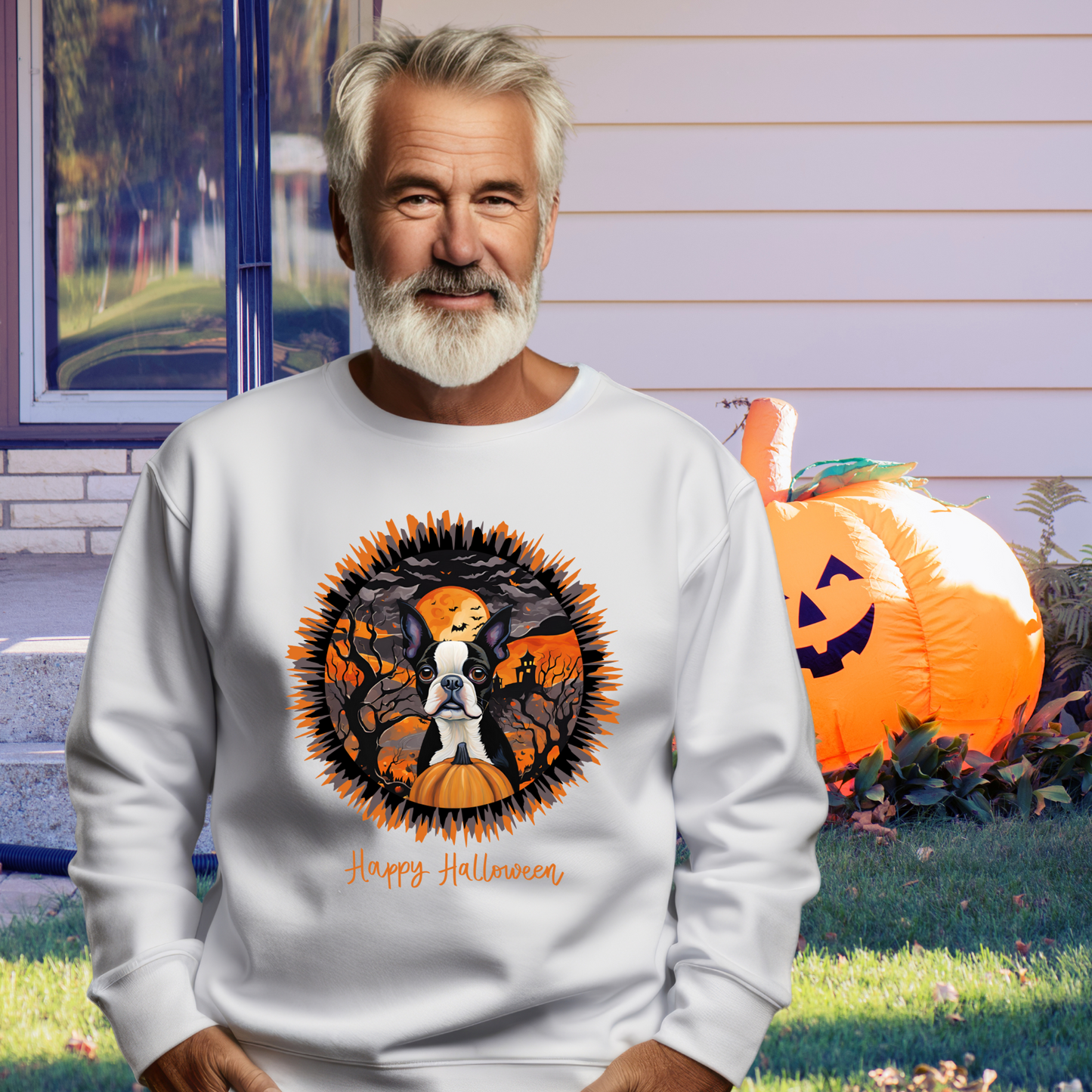 Boston Terrier Halloween Unisex Heavy Blend™ Crewneck Sweatshirt