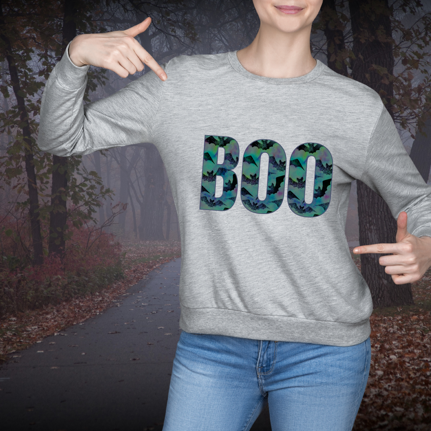 Bats BOO Unisex Heavy Blend™ Crewneck Sweatshirt