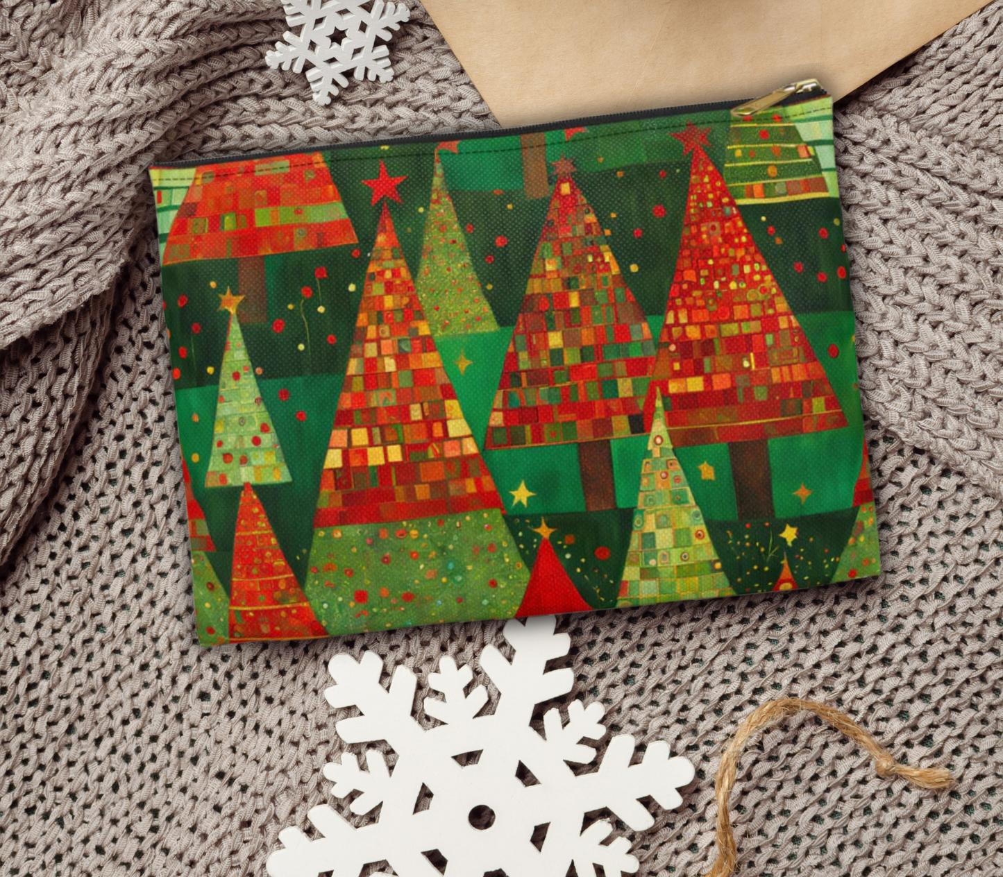 Christmas Tree Forest Accessory Pouch