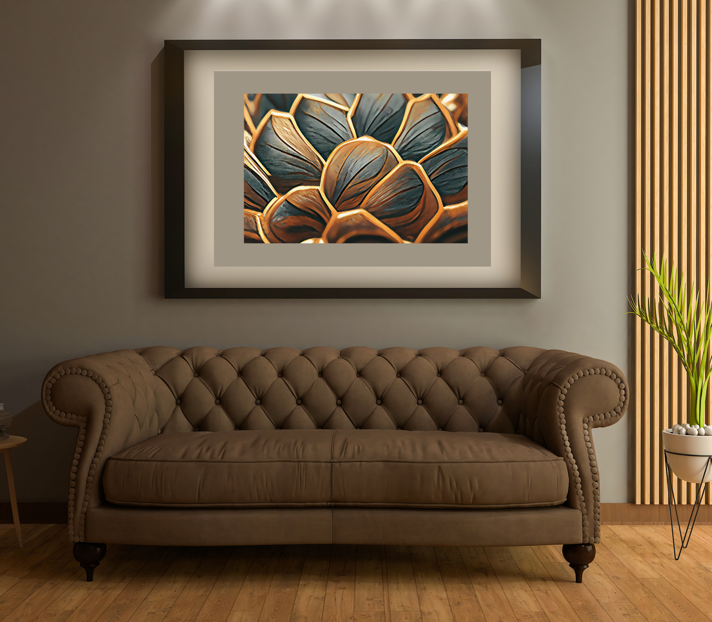 Gilded Pinecone Abstract Art Poster