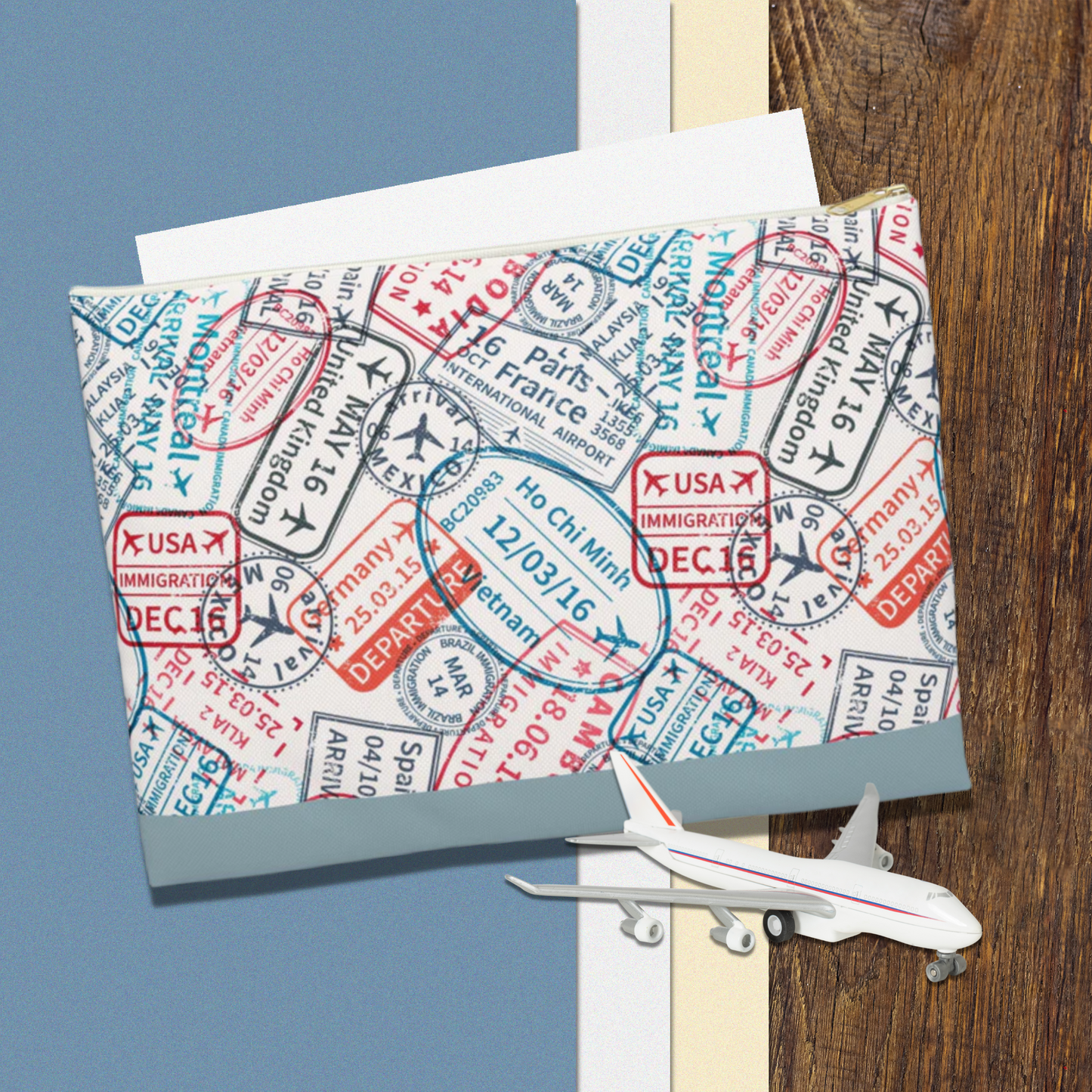 Travel Stamps Accessory Pouch