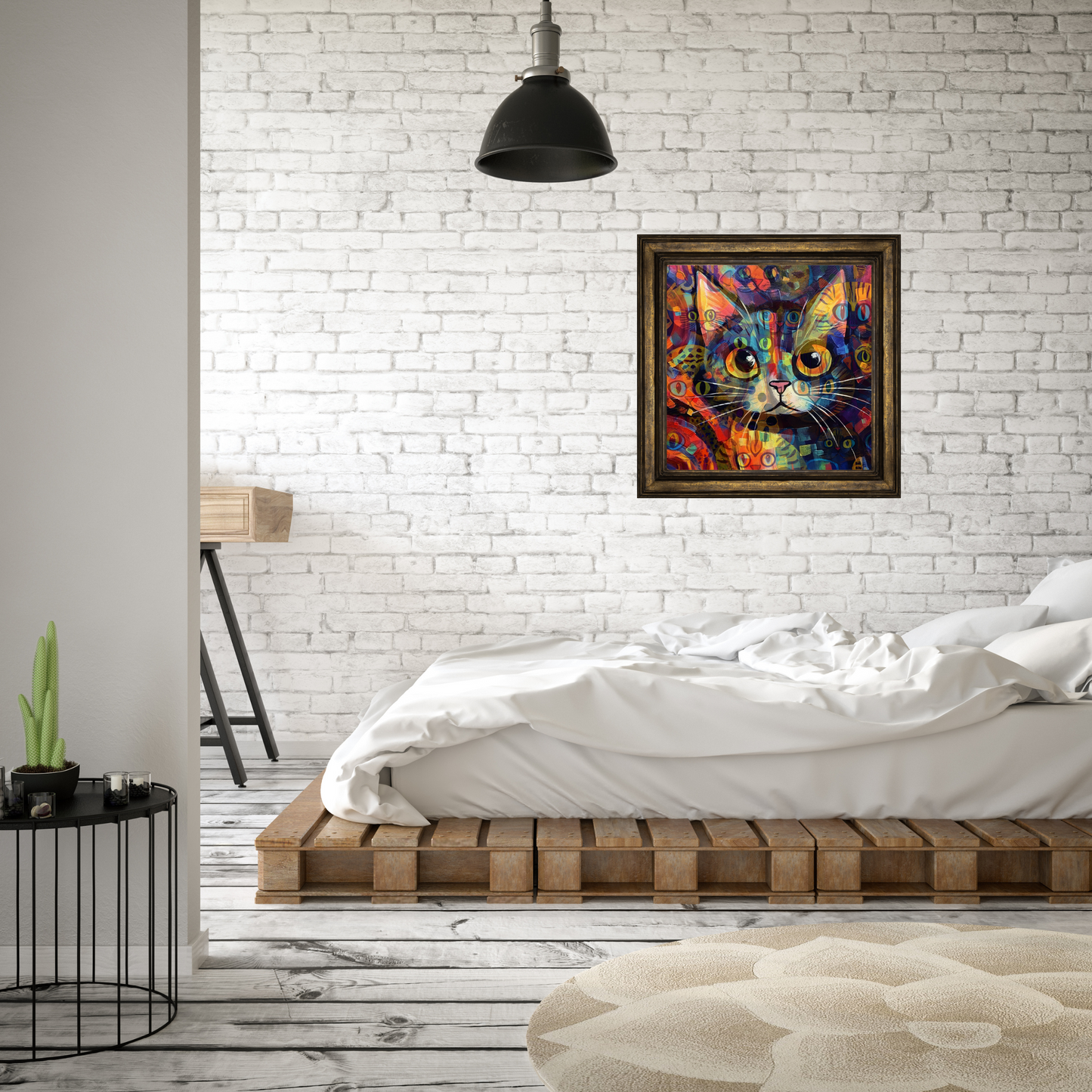 Cat Thoughts Maximalist Abstract Art Poster