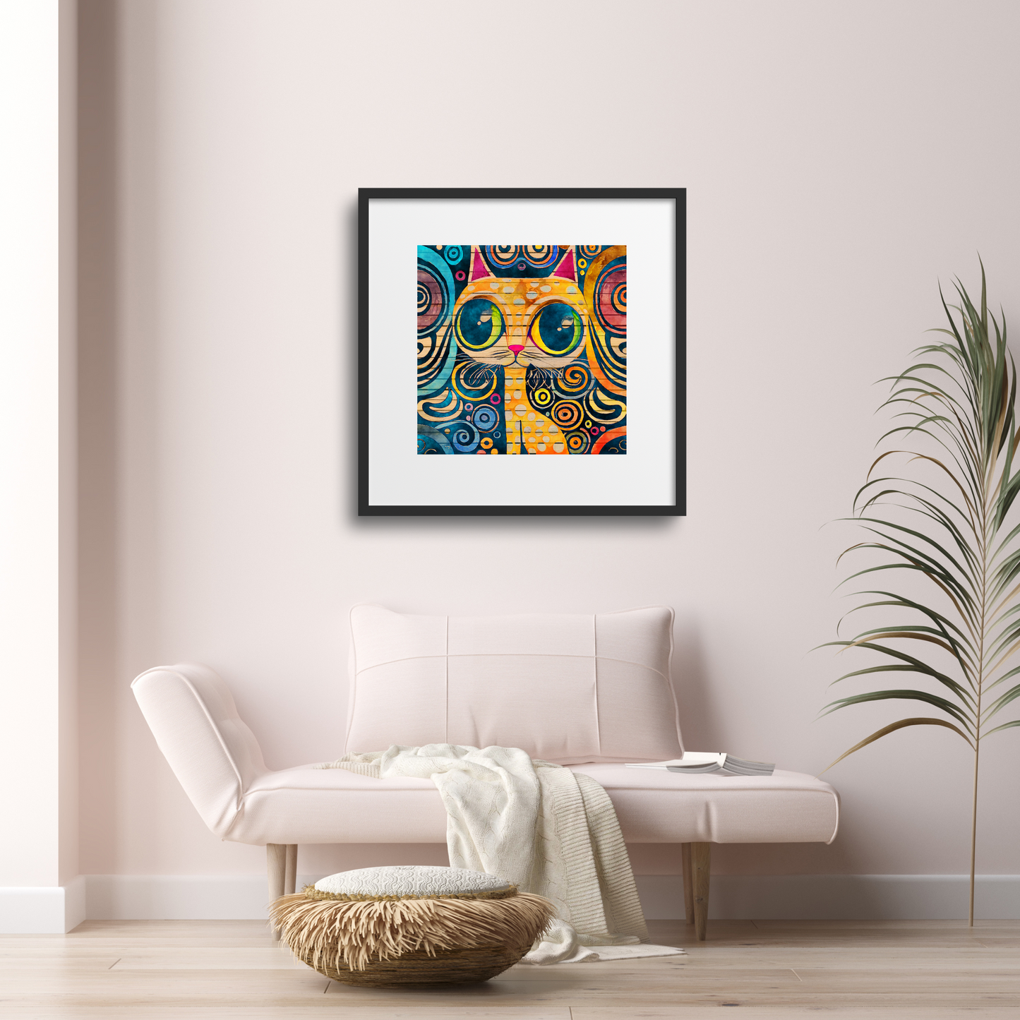 Bixby Colorful Abstract Cat Poster