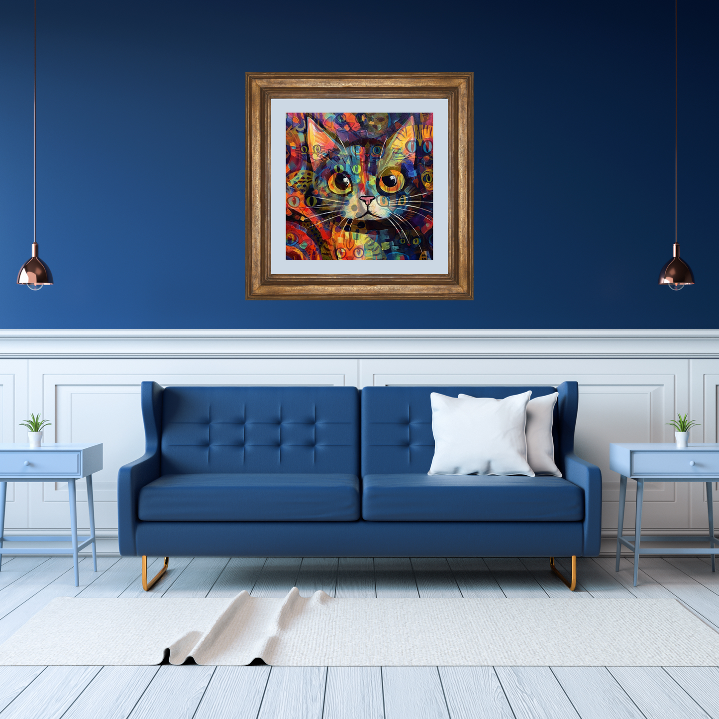 Cat Thoughts Maximalist Abstract Art Poster