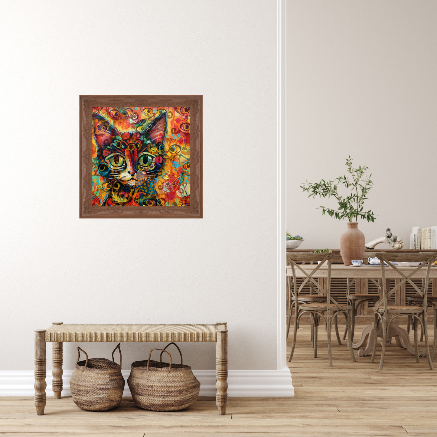 Cat Thoughts 2 Maximalist Abstract Art Poster