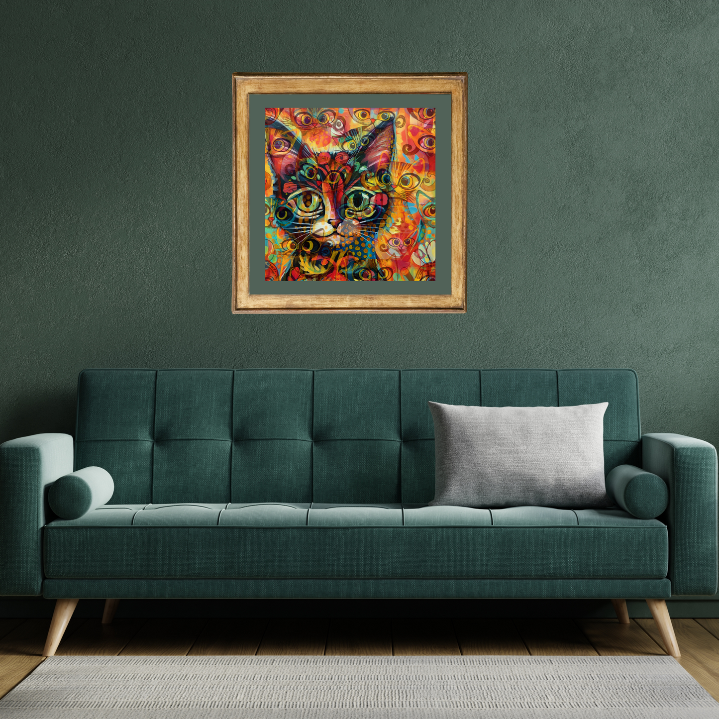 Cat Thoughts 2 Maximalist Abstract Art Poster