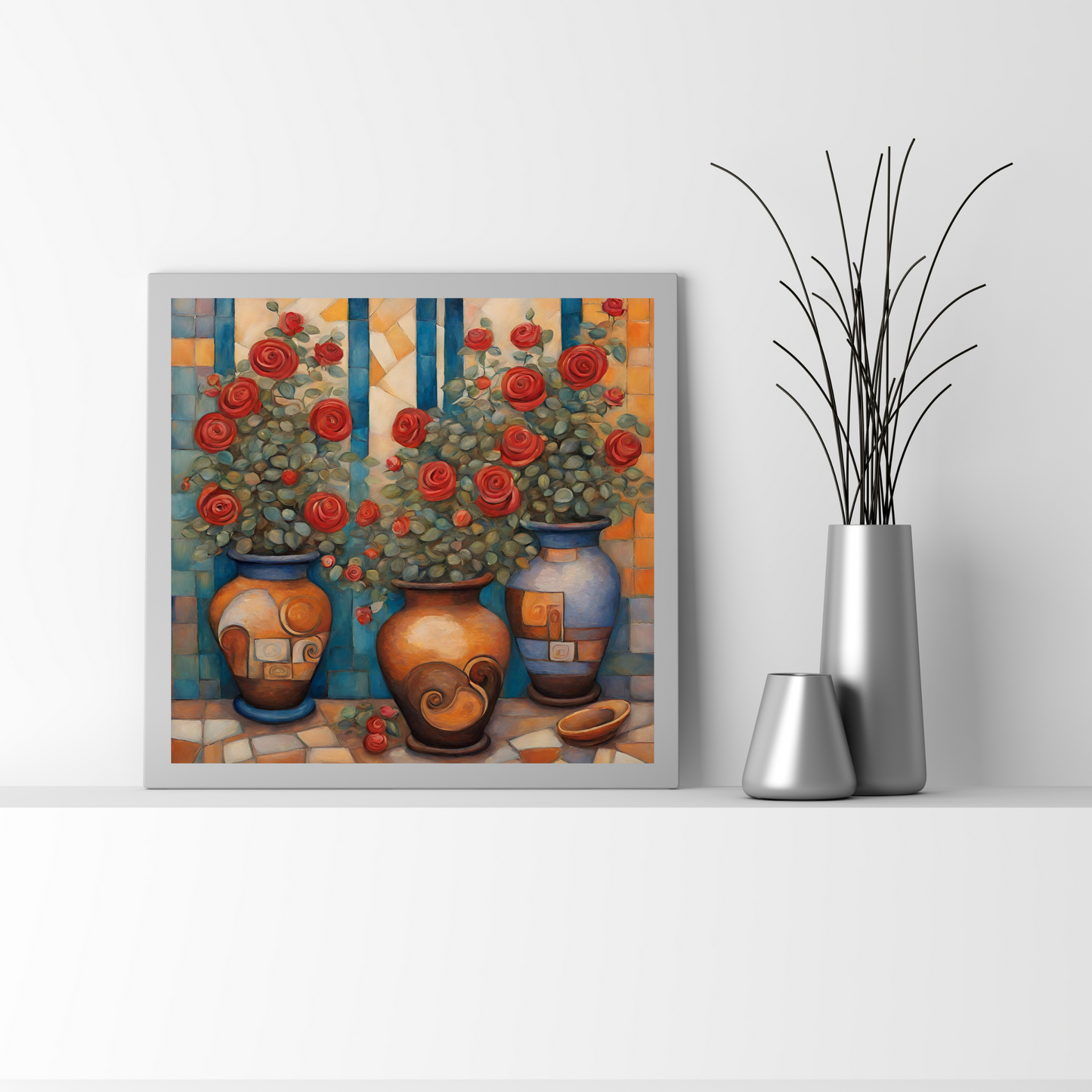 Patio Roses Poster