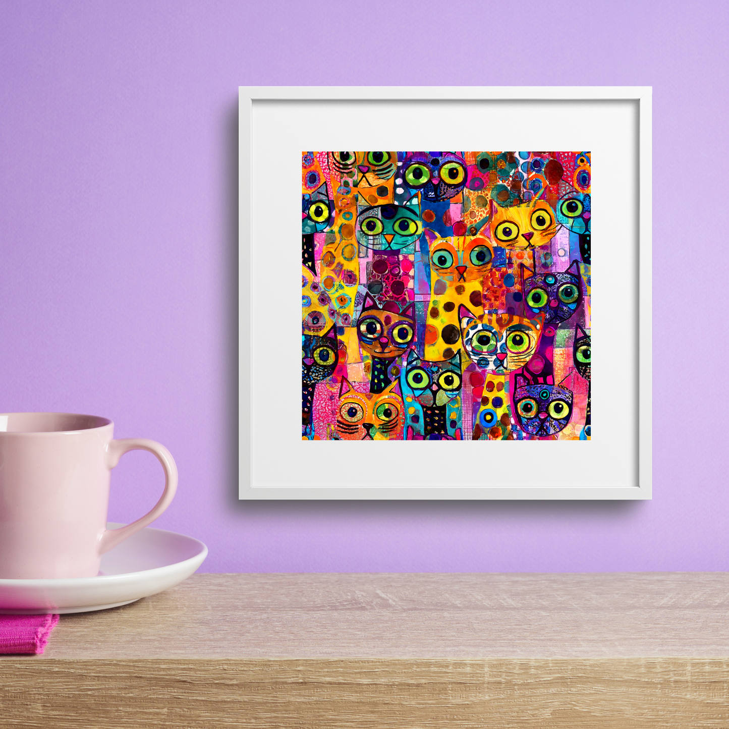 Cat Stories 1 Maximalist Abstract Art Poster