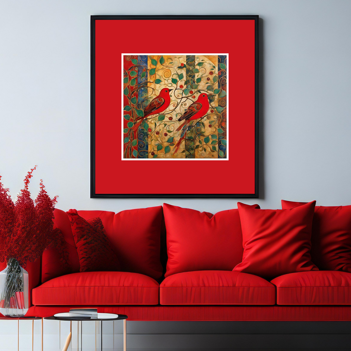 Orvington Red Bird Art Poster