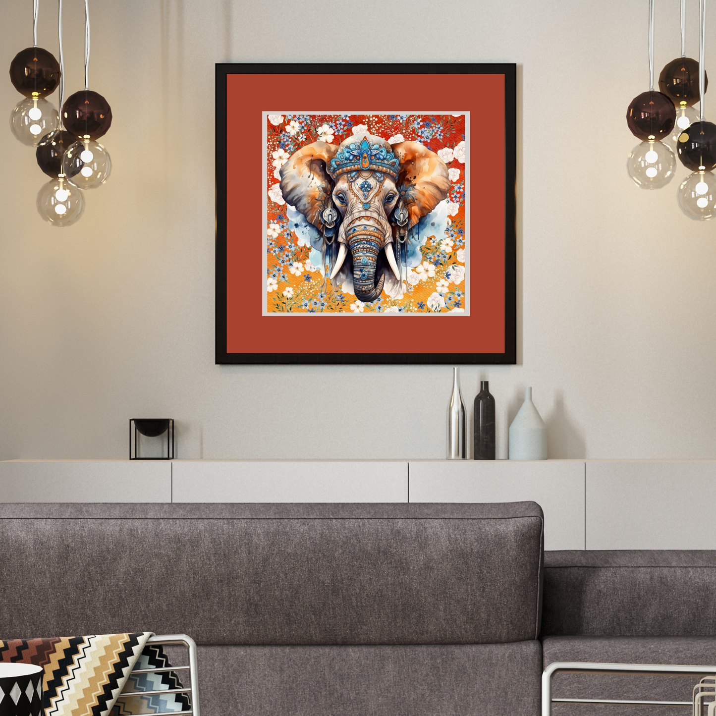 Soleil Bohemian Elephant Art Poster